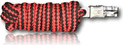 Produktbild von Führstrick mit Panikhaken für Pferd - Anbindestrick in verschiedenen stylischen Designs, Länge 2m, Farbe schwarz rot