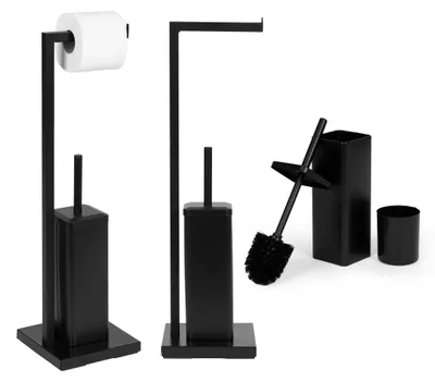 Immagine prodotto di Mobile da bagno con portarotolo e scopino, nero