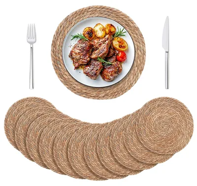 Image de Sets de 12 sous-verres ronds résistants à la chaleur – Dessous de table antidérapants