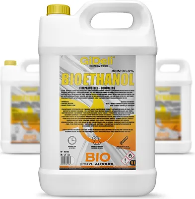 Produktbild von Bioethanol Geruchlos 96,6% 15L für Kamin Universal Rauchfrei und Rußfrei GiDeli