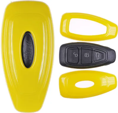 Produktbild von Auto Schlüssel Kunststoff Hülle ABS Plastik Schutz Cover Gelb kompatibel mit Focus Mondeo C-Max Fiesta Kuga KEYLESS SMARTKEY