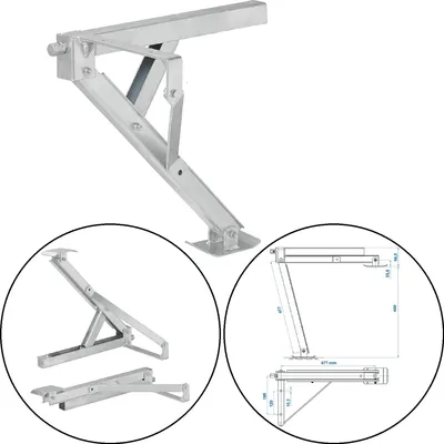 Produktbild von Kurbelstütze 600kg 477x195x460  rechts vorne oder links hinten kippbar Wohnwagen
