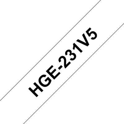 Immagine prodotto di Brother HGE231V5 - Nastro laminato - nero su bianco - rotolo (1,2 cm x 8 m) - 5 rotoli - per P-Touch PT-9500pc, PT-9700PC, PT-9800PCN (HGE231V5)