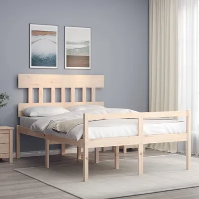 Produktbild von The Living Store Seniorenbett mit Kopfteil 120x200 cm Massivholz
