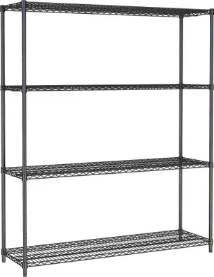 Produktbild von Combisteel Regalsystem mit 4 Böden aus Stahl schwarz 1500x450x1800mm