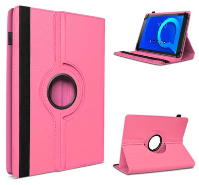 Produktbild von Tablet Hülle für Telekom T Tablet Tasche Schutzhülle Case 360 Grad Drehbar CoverFarbe 360 Uni:Pink