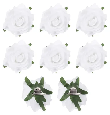 Produktbild von Solidchoice - 8 Rosen-Haarspangen für Damen, weiß