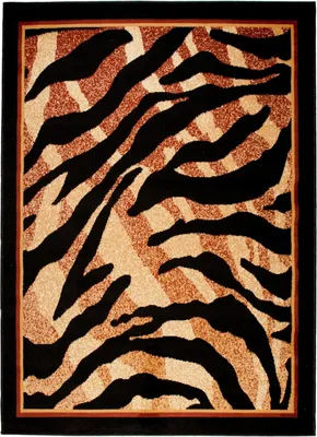 Image de Tapis Tapis ATLAS moderne tigre marron beige noir  120 x 170 cm