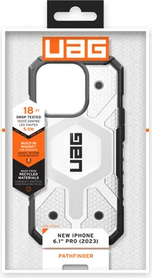 Produktbild von Urban Armor Gear Pathfinder Magsafe, Cover, Apple, iPhone 15 Pro, 15,5 cm (6.1"), Schwarz, Transparent