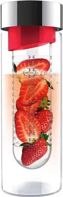 Zdjęcie produktu dla Asobu Flavour It, 480 ml, Czerwony, Srebrny, Poliuretan, Wzmacniane szkło, Dorosły, Chłopak, dziewczyna, Stal nierdzewna