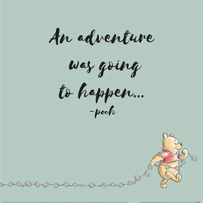 Produktbild von Winnie the Pooh - bedruckt "An Adventure Was Going To Happen", Papier PM6793 (40 cm x 40 cm) (Grün/Schwarz/Orange)