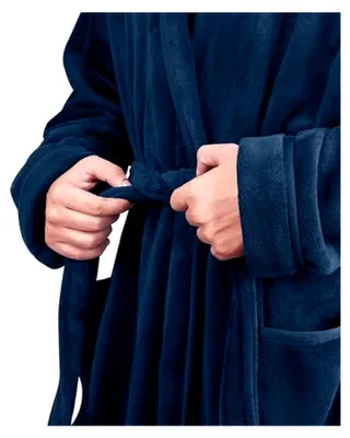 Produktbild von Flauschiger Fleece-Bademantel für Herren mit Schalkragen