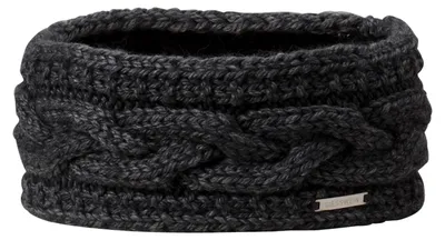 Giesswein Strick-Stirnband mit feinem Zopfmuster und Wolle in schwarz