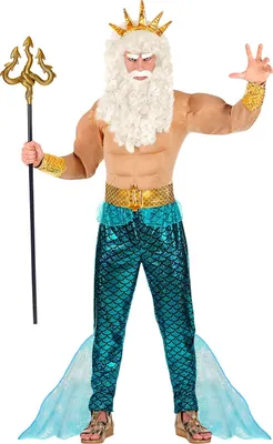 Imagen del producto de Disfraz de dios del mar - Traje de Poseidón, dios del mar. Tallas: S a XXL. Talla XXL