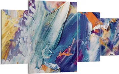 Produktbild von Bild auf Leinwand - Leinwandbild - 4 Teile - Die Farben Farbe Abstraktion - 160x90cm - Wand Bild - Wanddeko - Wandbilder - Leinwanddruck - Bilder - Wanddekoration - Leinwand bilder - DL160x90-5113