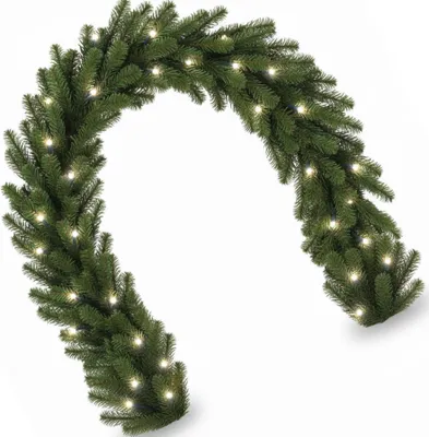 Produktbild von NYVI Weihnachtsgirlande Xmas Premium 270 cm mit LED Beleuchtung - Künstliche Voll-PE Spritzguss Girlande - Naturgetreu - Dekogirlande für Weihnachten - Weihnachtsdeko - B1 Schwer Enflammbar