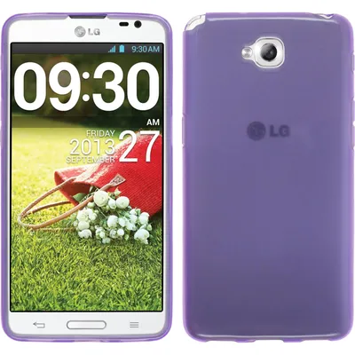 Produktbild von PhoneNatic Case kompatibel mit LG G Pro Lite - lila Silikon Hülle transparent + 2 Schutzfolien