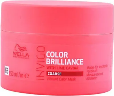 Zdjęcie produktu dla Wella Professionals INVIGO Brilliance Mask Coarse, 150 ml, Kobiety, Kolorowe włosy, Ochrona koloru, Ochrona, Wzmacniający, Leczenie, Słoiczek, 1 szt.