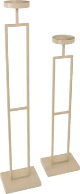 Produktbild von LOFT42 Bodenkerzenständer-Set Flame - Beiges Metall