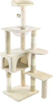 Produktbild von VOUNOT® Kratzbaum Groß für Katzen, Katzenbaum mit Sisalstamm, 138cm, Beige