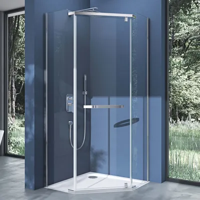 Produktbild von doporro Duschkabine Fünfeckdusche 80x80x195cm Duschabtrennung ESG-Sicherheitsglas Klarglas inkl. Easy-Clean-Beschichtung Rav08K