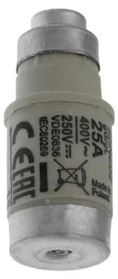 Imagen del producto de Eaton Neozed, fusible D02, 25A, conexión E18, 400V AC, tipo gL/gG, retardo, 1 unidad.