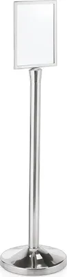 Produktbild von 2x Abgrenzungspfosten + 2x Schilderhalter Set Zylinder Edelstahl Hochglanzpoliert Classic