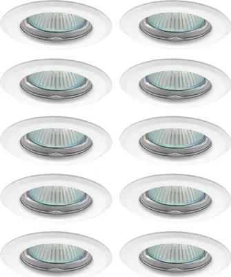 Produktbild von 10 x Einbaustrahler Einbauleuchte AXEL 2114 Weiß rund max. 35W ohne Leuchtmittel