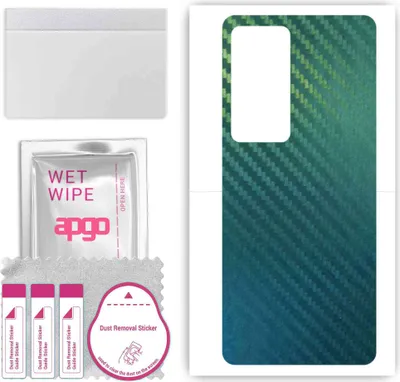 Produktbild von apgo Rückseite Schutzfolie, Skin, kompatibel mit Tecno Camon 18 Premier, Hinten Displayschutzfolie aus Vinylfolie, kratzfest, einfache Montage - Kohlenstoff-Chamäleon CAKA1