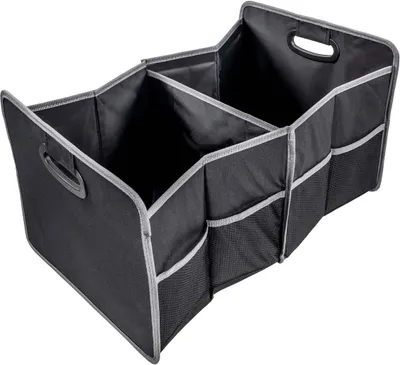 Produktbild von Kofferraum Organizer faltbar, stabile Kofferraumtasche, schwarz, ca. 55x30x33,5 cm, max. mit 9 kg belastbar, Faltbox, endlich Ordnung im Auto