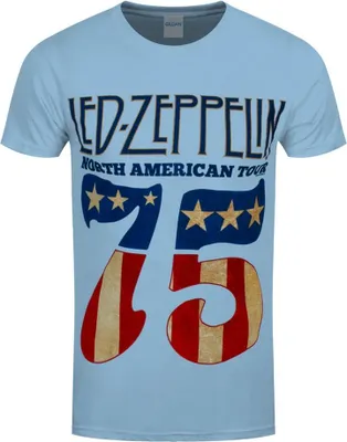 Obrázek produktu pro Led Zeppelin - "1975 North American Tour" Tričko pro muže/dámy Uni HE1731 (L) (Světle modrá)