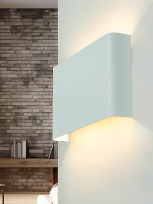 Produktbild von Wandlampe Modern minimalistisch "Haga" Weiß Metall 2-flammig Wandleuchte Wohnzimmer Flur