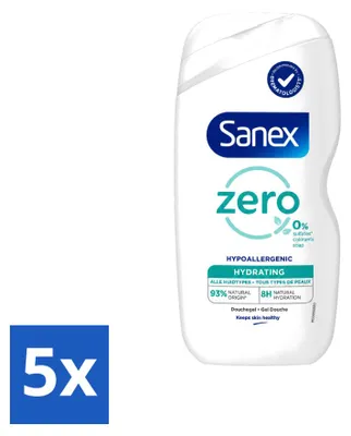 Produktbild von 5 x Sanex Zero% Hydratisierende Duschgel - Für alle Hauttypen - 400 ml - Vorteilspackung - 5 Stücke