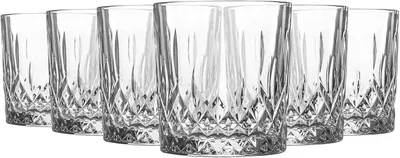 Productafbeelding van Glazen Set - Waterglazen - Dagelijks Gebruik - Diamantgeslepen Glas - 330 ml - Kleurloos