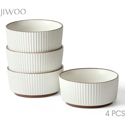 Produktbild von Schale set 4-teiliges Ø15 cm Keramik Schalen Frühstücksschale Müslischale Suppenschale für 4 Personen Matt-Glasur Mikrowellen- und Spülmaschinenfest