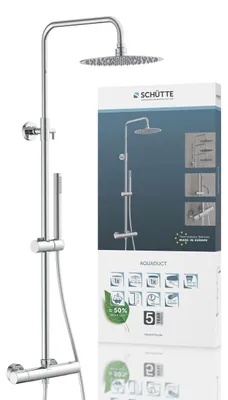 Produktbild von AQUADUCT Überkopf-Brauseset mit Thermostatarmatur, Chrom