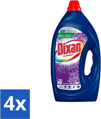 Produktbild von Dixan - Flüssigwaschmittel - Frischer Lavendel - Professional - 90 Wäschen - Vorteilspack - 4 Stücke