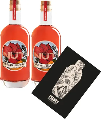 Produktbild von NUT 2er Set Infused Gin Hibiscus Orange 2x 0,7L (40% Vol) Hibiskus Orange Gin NUT Distillery- [Enthält Sulfite]