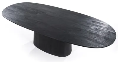 Produktbild von LEVEN Lifestyle Esstisch oval Mango massiv Holz Esszimmertisch schwarz 300 cm