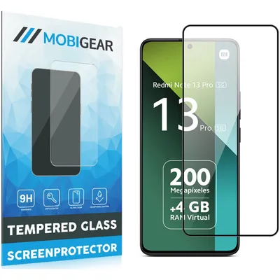 Produktbild von Mobigear Premium  Xiaomi Redmi Note 13 Pro 5G Panzerglas Gehärtetes Glas Displayschutz - Hüllenfreundlich - Schwarz