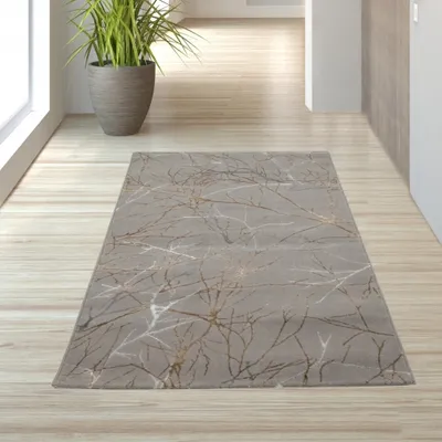 Obrázek produktu pro Designový koberec se vzorem větví ve zlaté barvě – rozměry 80 x 150 cm