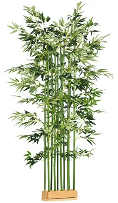 Image de HOMCOM Bambou artificiel 180 cm - Plante artificielle dans un pot en ciment