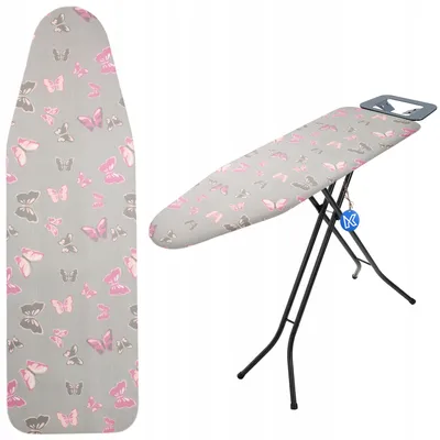 Produktbild von KADAX Brettbezug 115 x 40 cm zum Bügeln, dehnbare Rückseite, Schmetterlinge