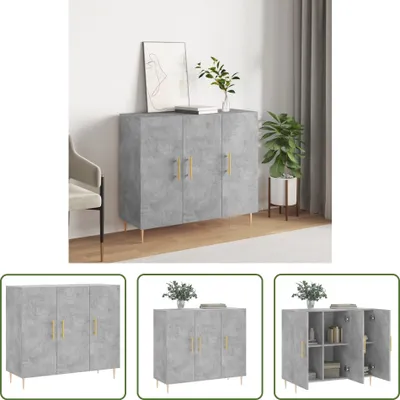 Produktbild von The Living Store Sideboard Betongrau 90x34x80 cm Holzwerkstoff