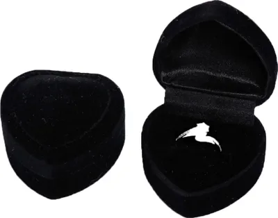 Produktbild von Herzform Fingerring Ohrstecker Schmuck Display Halter Aufbewahrungsbox Container-Schwarz