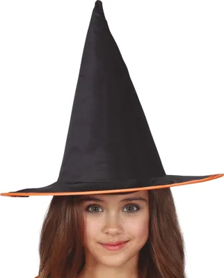 Produktbild von Hexen Kostüm Halloween Zauberhut Mystischer Zauber Schwarz Spitze Hexenhut Karneval Hexe Party Zubehör, Farbe: Schwarz