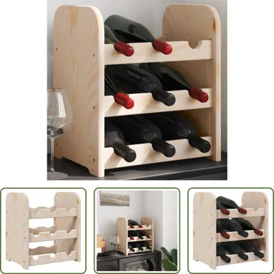 Produktbild von The Living Store Weinregal 33x25x37 cm Massivholz Kiefer