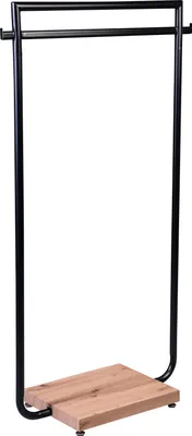 Produktbild von Garderobe "Chile" 818577, Metall schwarz, MDF Nachbildung Artisaneiche, Kleiderstange, 80x160x40cm