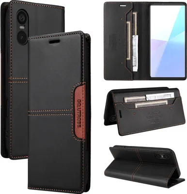 Produktbild von Handyhülle für Sony Xperia 5 VI Hülle, Leder Flip Wallet Kartenfach Stand Schutzhülle Schwarz