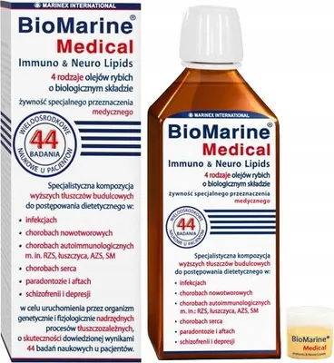 Obrázok produktu pre MARINEX BioMarine Medical Imuno Neuro Lipidy (EPA, DHA a Omega-3) 200ml